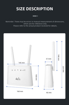 7.09 X 4.92 X 1.18 In WiFi LTE Router for Fast and Secure Internet Connection