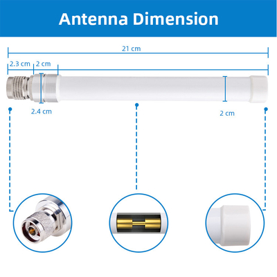 N Male OMNI Directional Fiberglass GSM 3G 4G Lte Antenna 1710MHz-2690MHz 20W